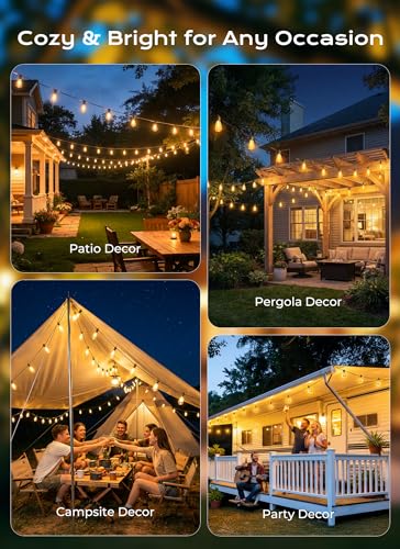 Thumbnail 6 de Brightown 52FT Solar String Lights Outdoor Waterproof – 26Hrs Runtime