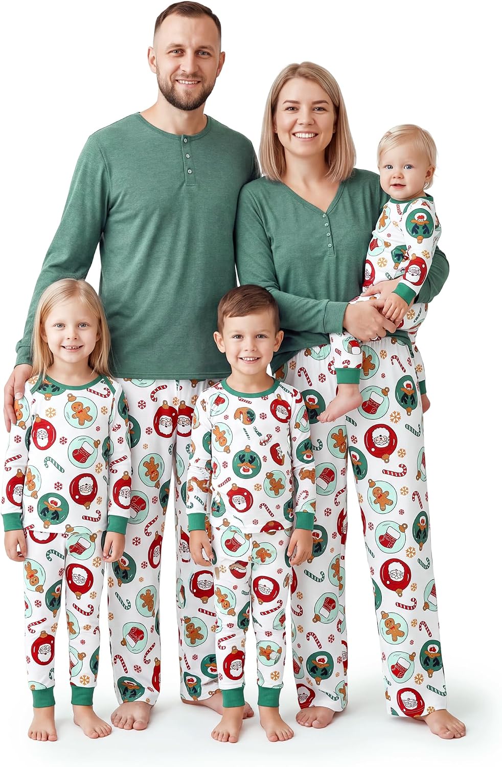 Detalle de PATPAT Family Christmas Pajamas, Henley Neck