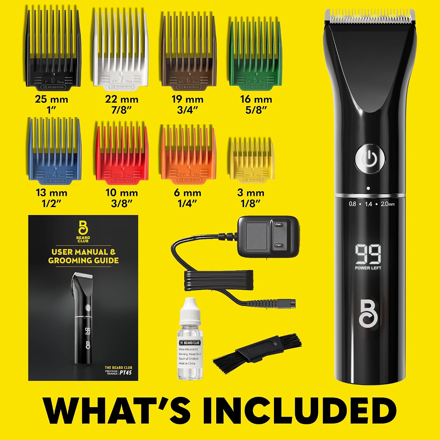 Thumbnail 3 de The Beard Club Beard Trimmer for Men 8 Color Guides 45 Trim Lengths 📏