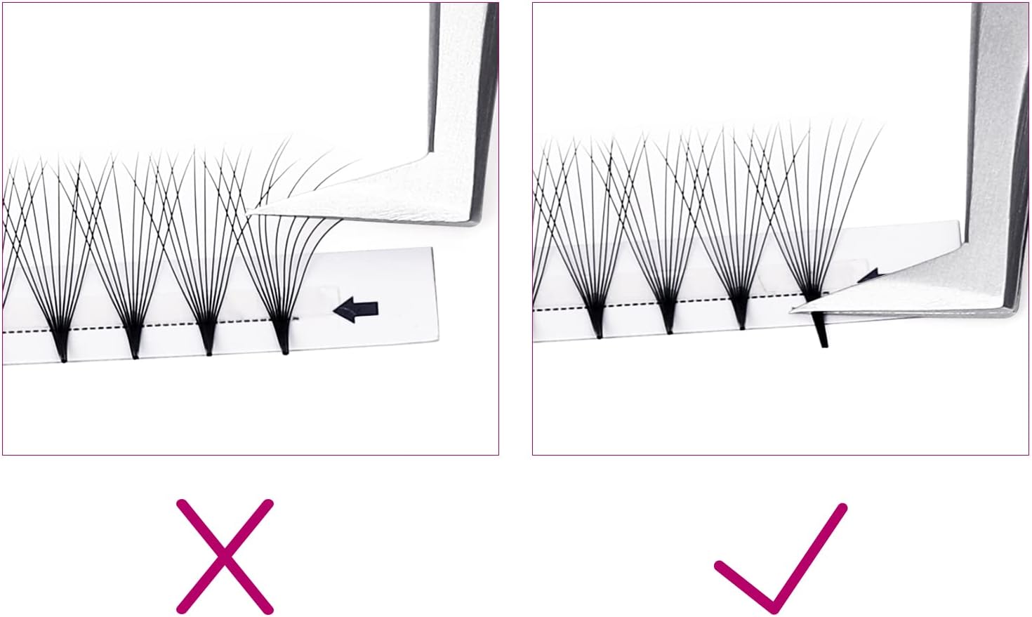 Detalle de Volume Lash Extensions - 10D Russian 0.07 D Curl 12mm Pre-Made Fan Lashes