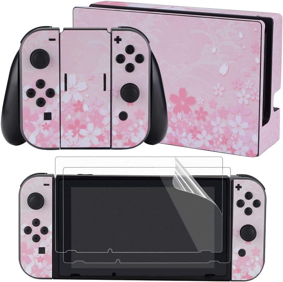 Thumbnail 6 de eXtremeRate Full Set Faceplate Skin Decals and Screen Protectors for Nintendo Switch – Blue Light Graphic