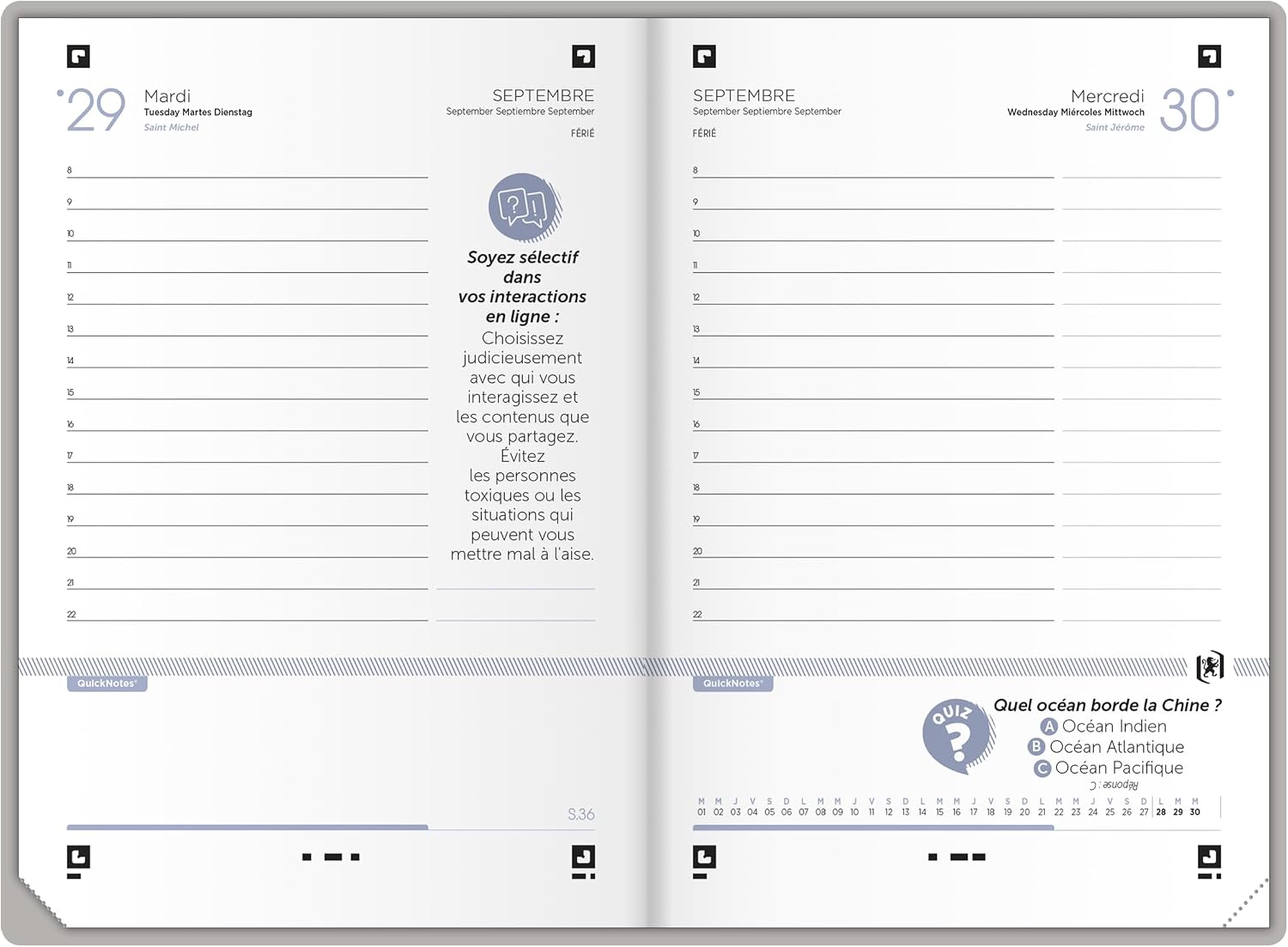 Detalle 2 de Agenda Oxford School 15x21 cm – 1 jour par page, 352 pages, Aqua