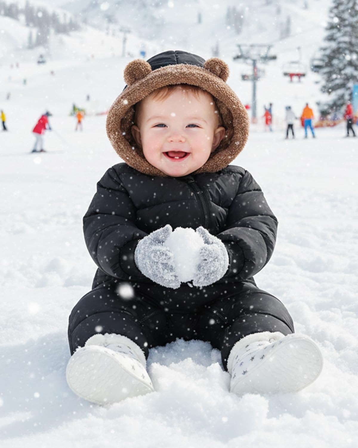 Thumbnail 6 de JiAmy babysnöoverall med fleecefoder och dragkedja, 6–24 månader