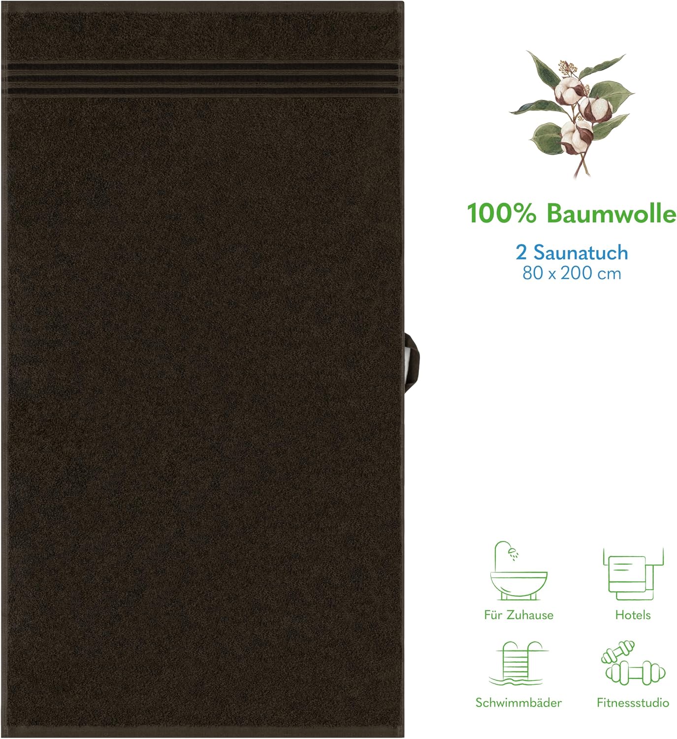 Detalle de Hammetex 80x200 serviette de bain