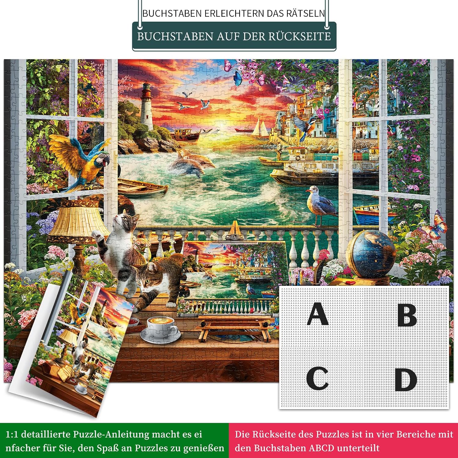 Thumbnail 3 de HUADADA Puzzle 1000 Teile Wildnis am Seeufer – Puzzle für Erwachsene, 70 × 50 cm