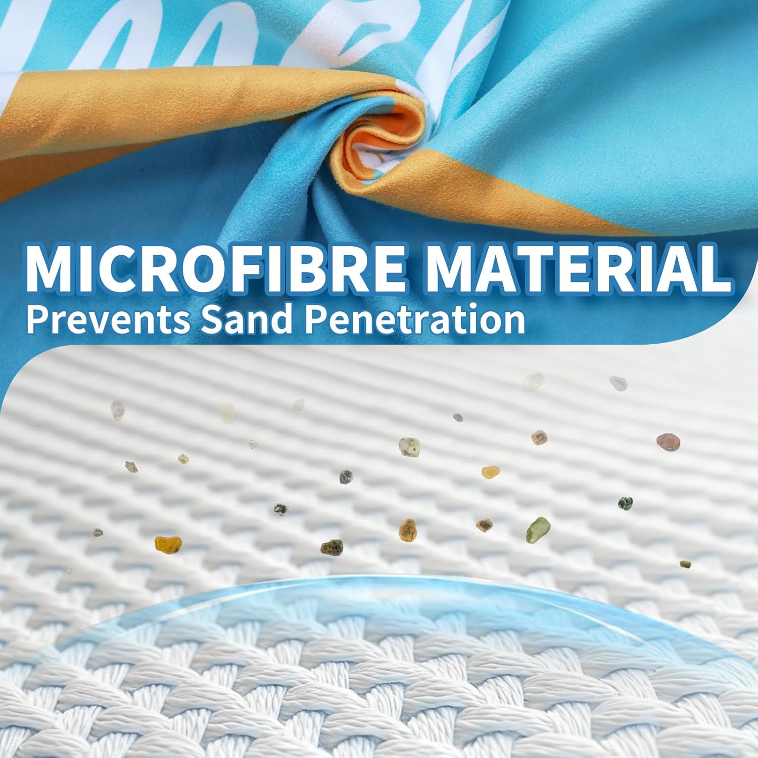 Thumbnail 4 de Startseite 200 x 90 cm Microfibre Towel – Large, Sand-Free & Quick-Drying with Storage Bag (Blue Stripe)