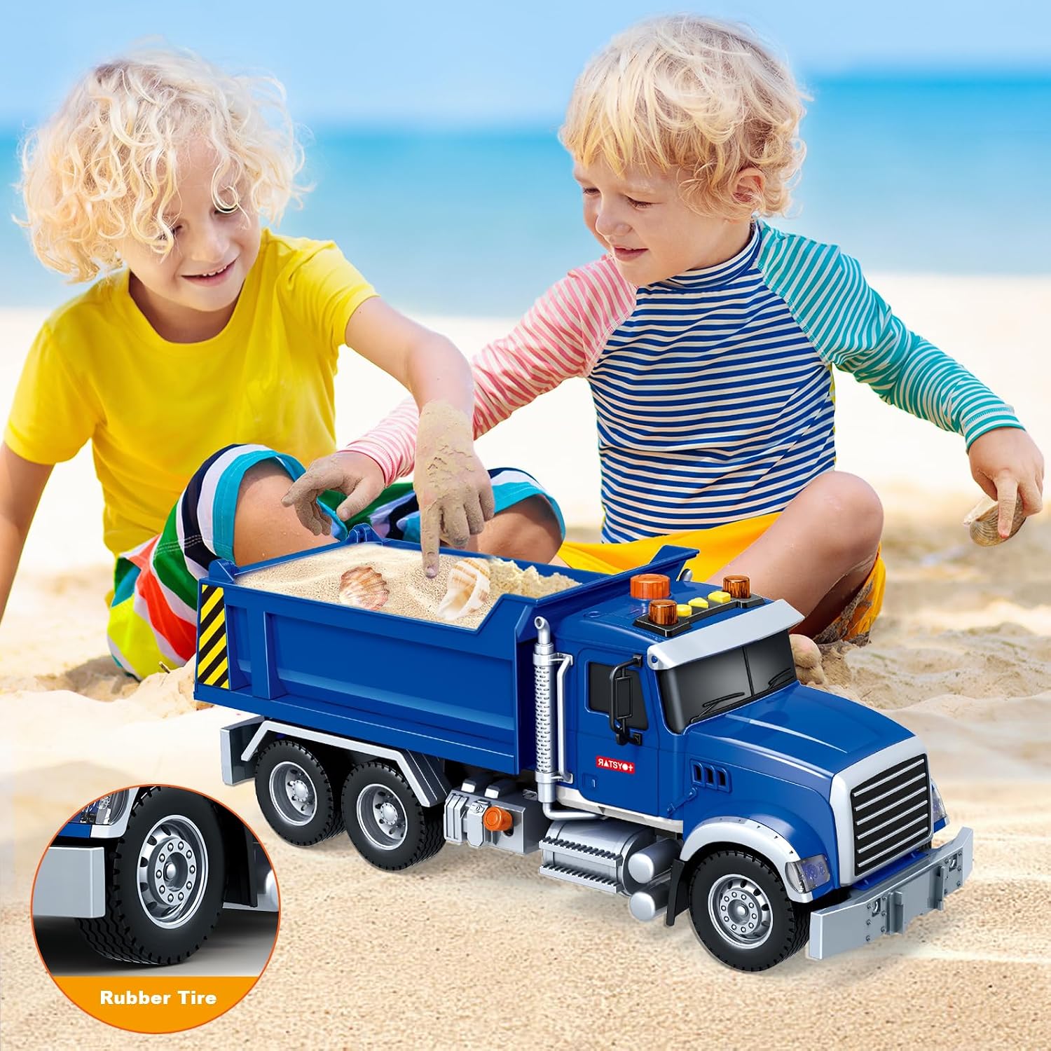 Detalle de SpringFlower Large Dump Truck Toy (15 in) with Sound and Light for Ages 3–7