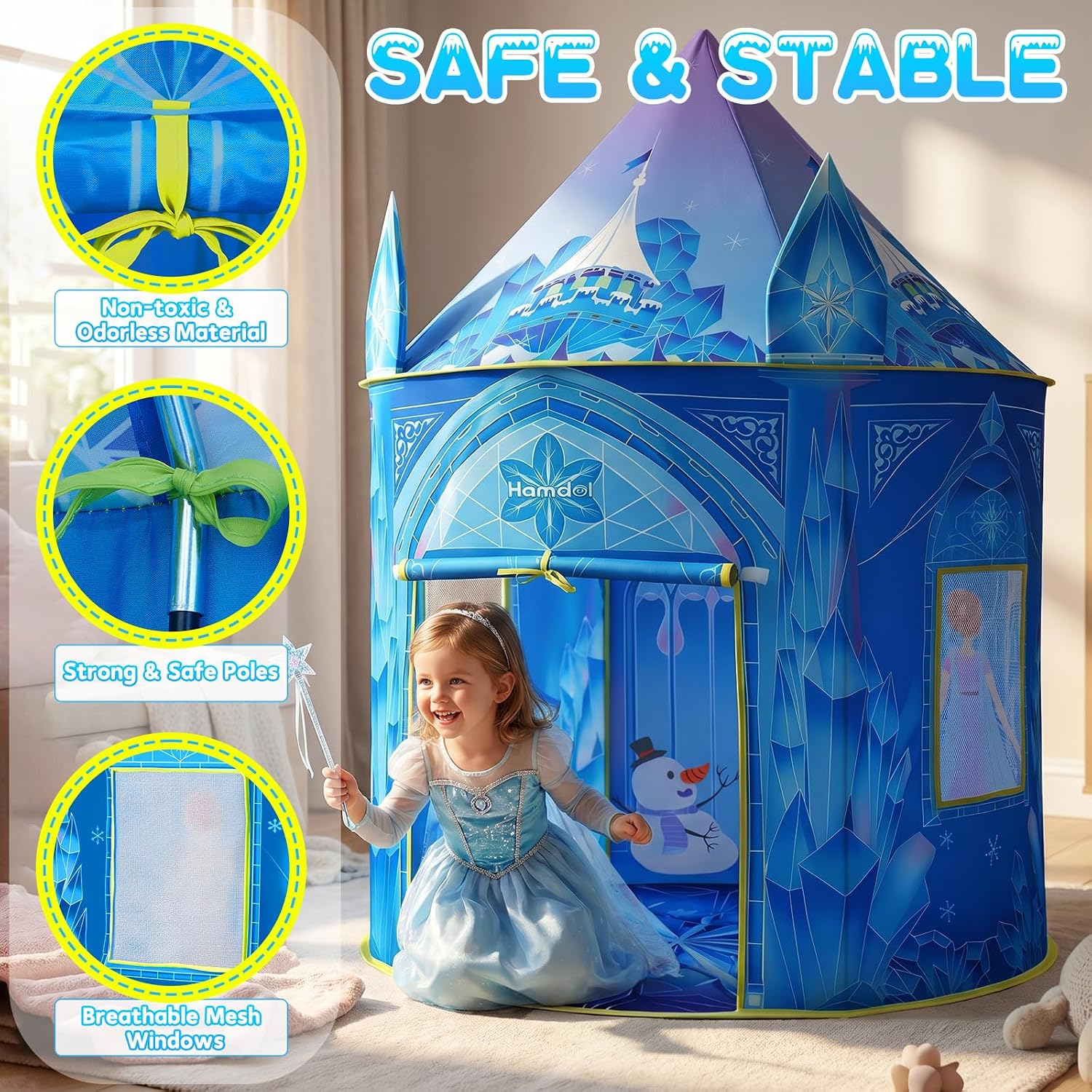 Thumbnail 4 de Hamdol Princess Play Tent for Girls: Ice Castle Frozen Toy for Indoor & Outdoor Play