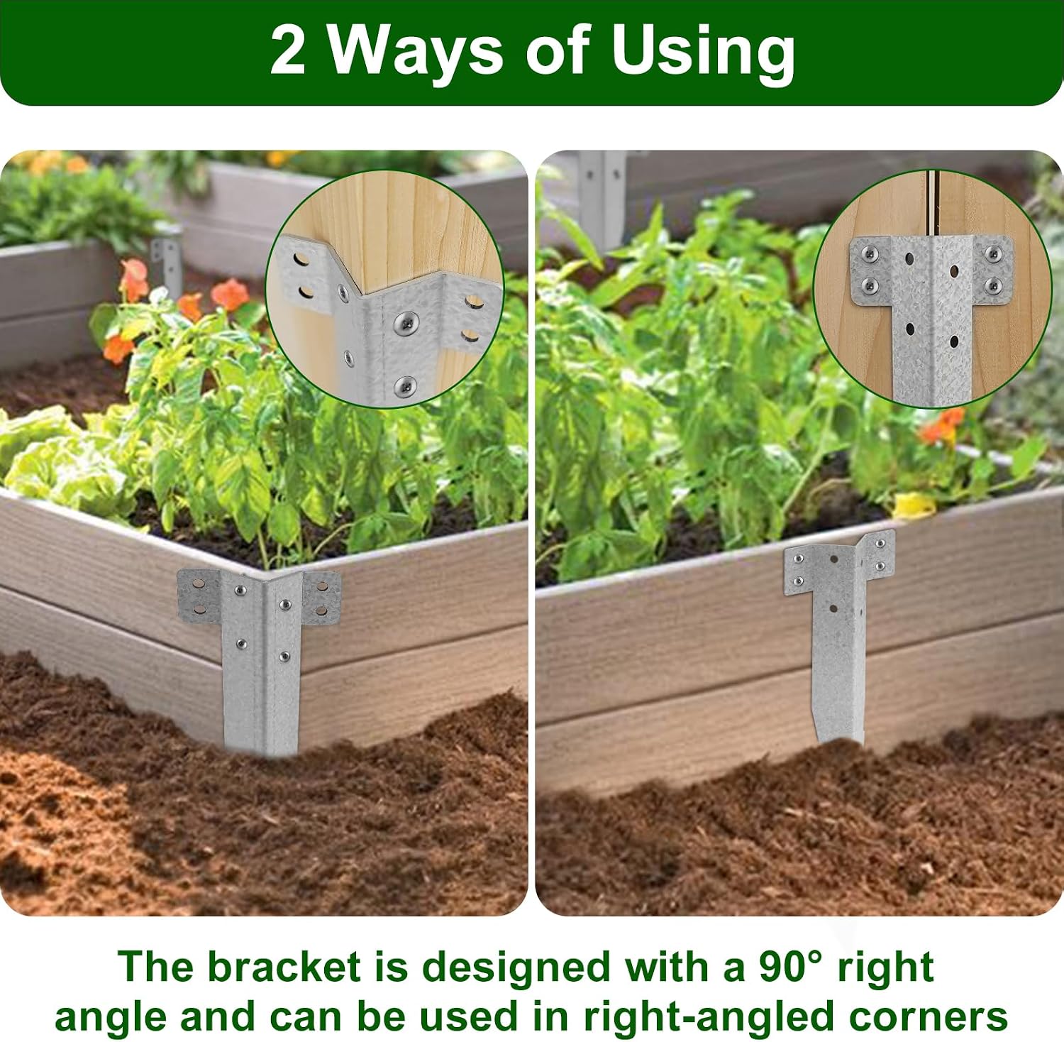 Thumbnail 1 de Dijia Small Railway Sleeper Brackets [20 Pack] – Heavy Duty Galvanised Steel Sleeper Stakes for Garden Edging & Timber Raised Beds