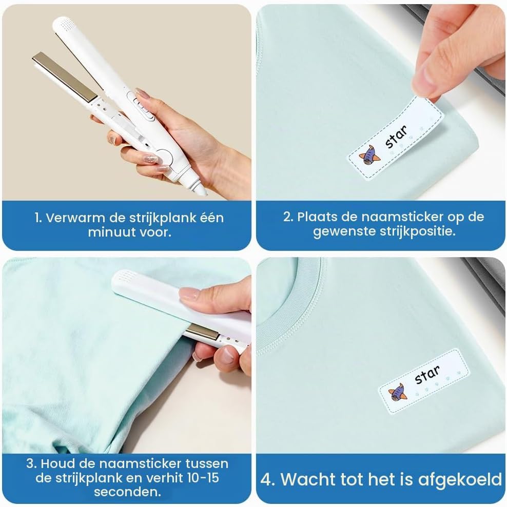 Detalle 2 de ANOMM 20649469031 naamstickers voor kleding, 90 stuks van PET