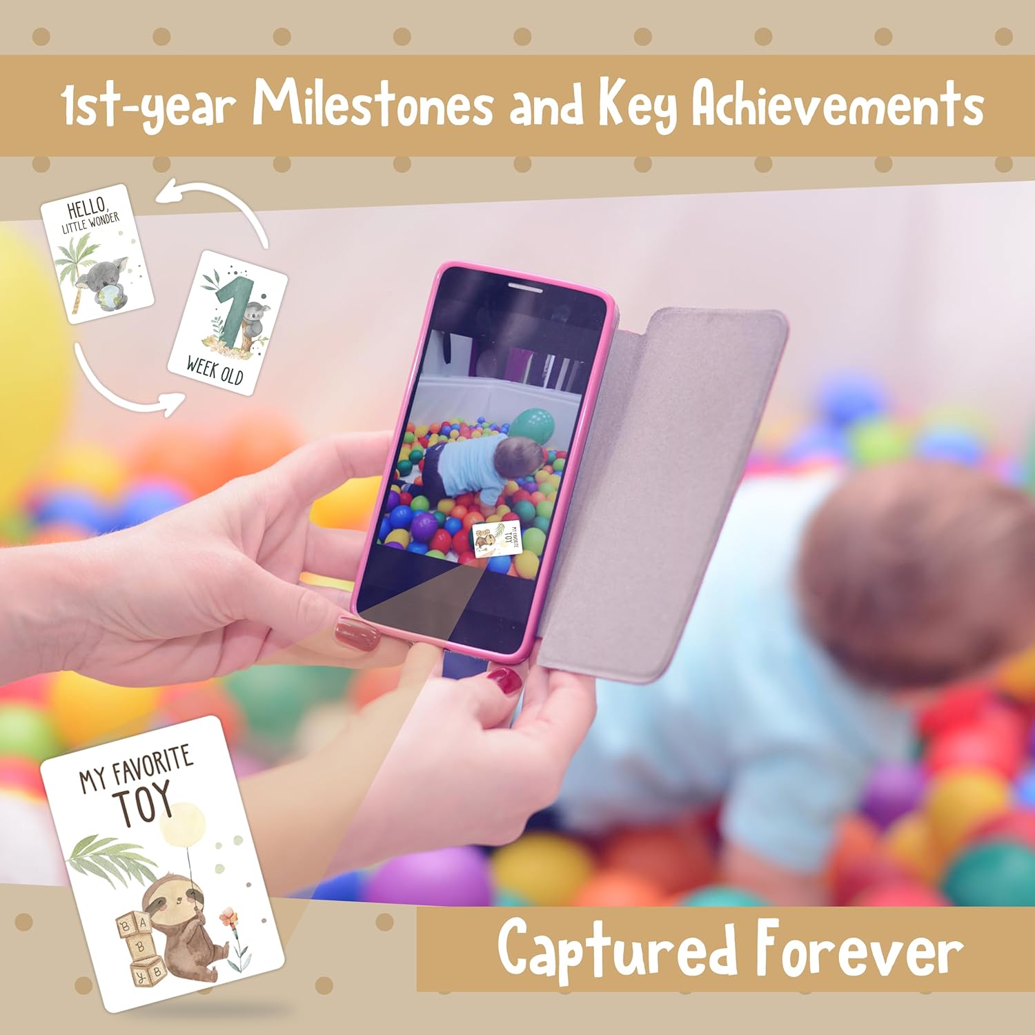 Thumbnail 4 de Baby milestone cards 50 pack A6