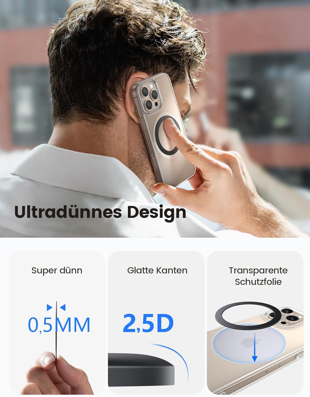 Thumbnail 3 de Lamicall 4er-Set MagSafe Ring Aufkleber aus Metall (selbstklebend, stabil & ultradünn)