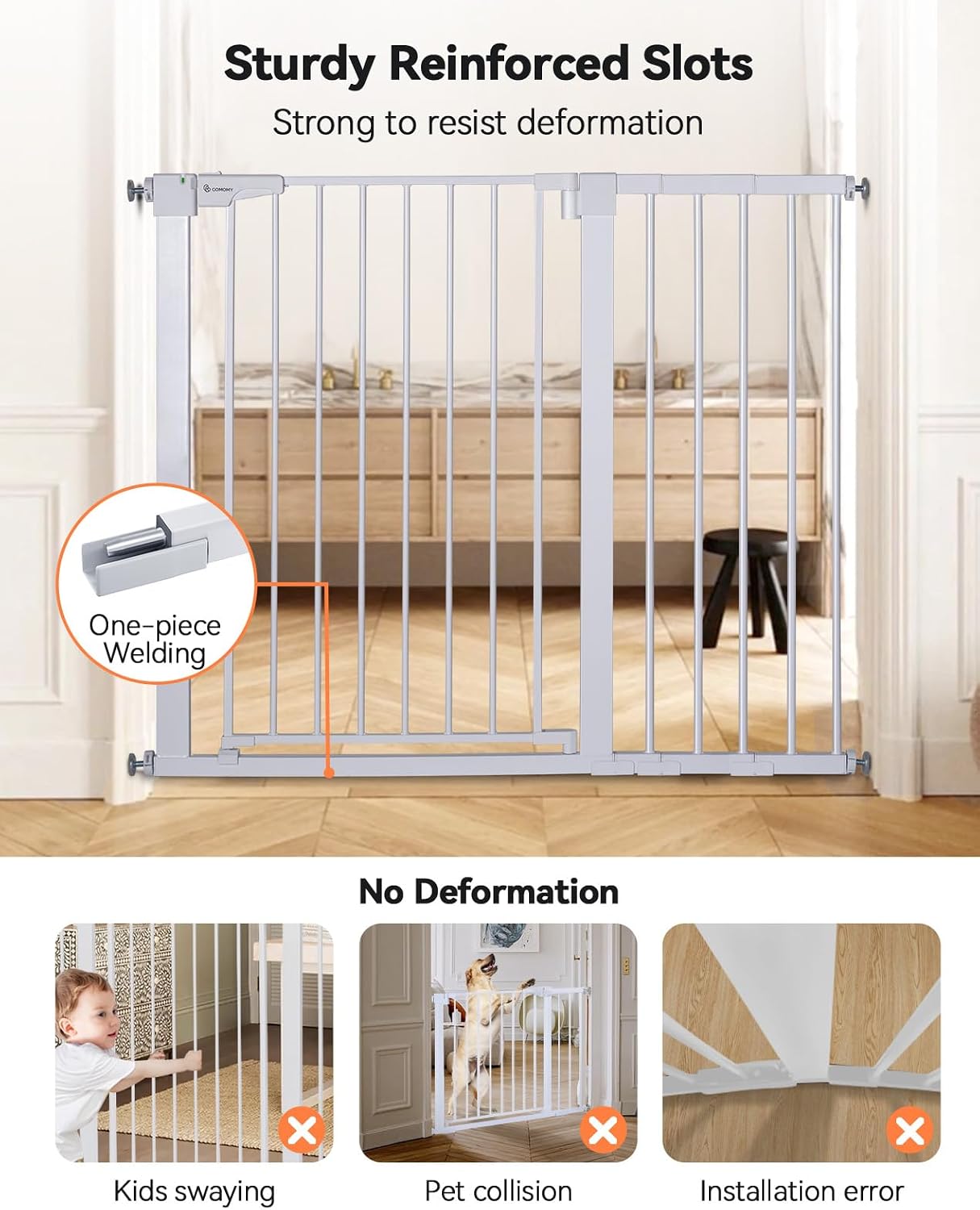 Detalle de COMOMY 91.5 cm Extra Tall Baby Gate ๐ช