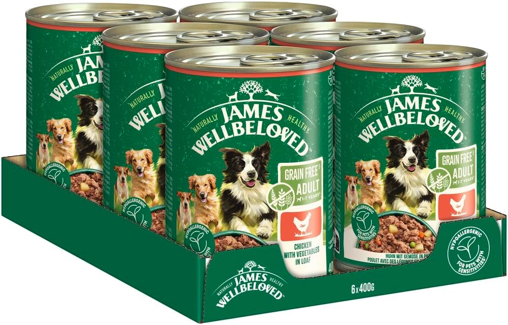 Thumbnail 1 de James WELLBELOVED 6 x 400 g Hundefutter Dose in Pastete (getreidefrei) – Huhn