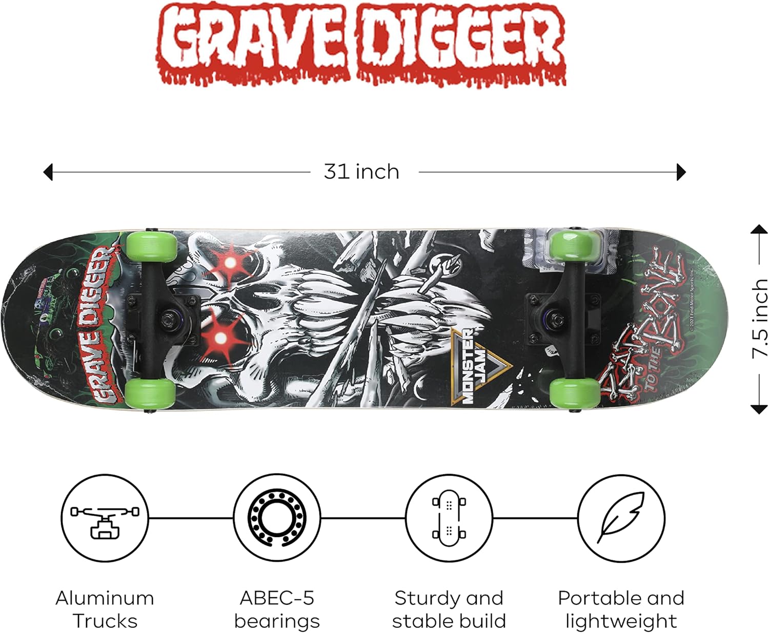 Detalle 2 de Skateboard with Graphic Grip Tape for Kids & Teens 🛹
