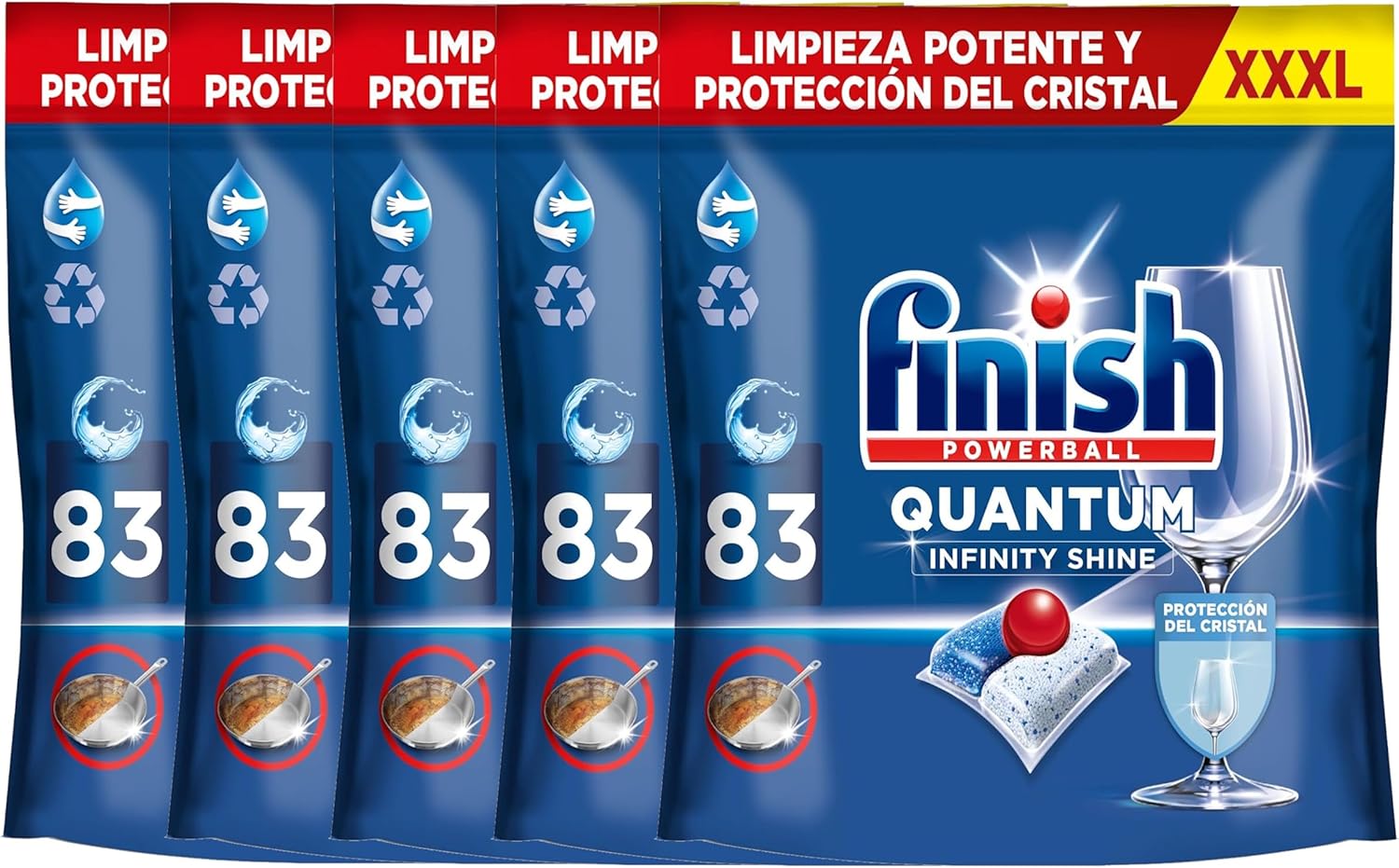 Detalle 1 de Finish Powerball Quantum Infinity Shine 83 pastillas