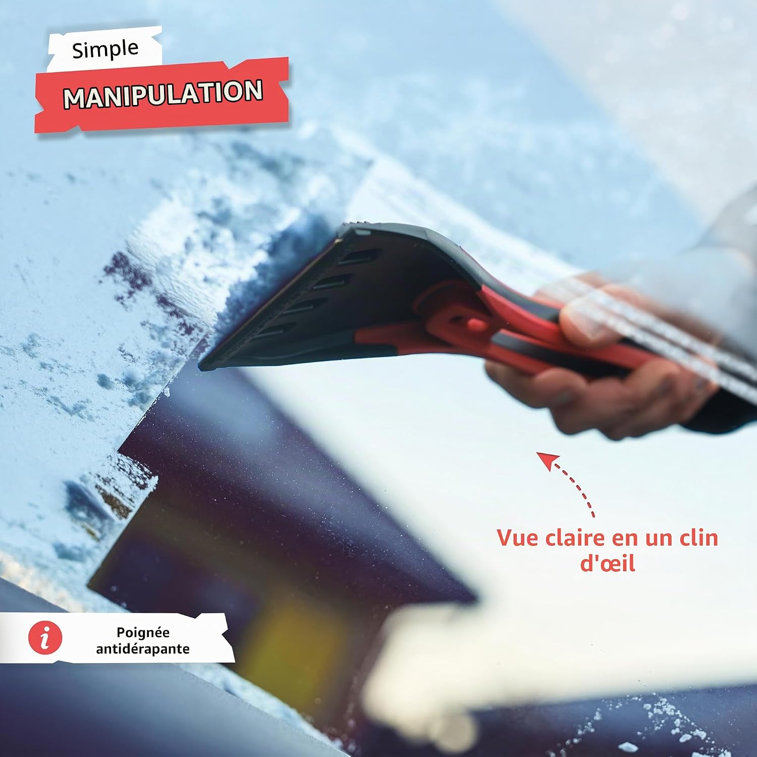 Detalle 2 de SPRINGER ZX2000 ijsschraper voor de auto met messingblad en antislipgreep