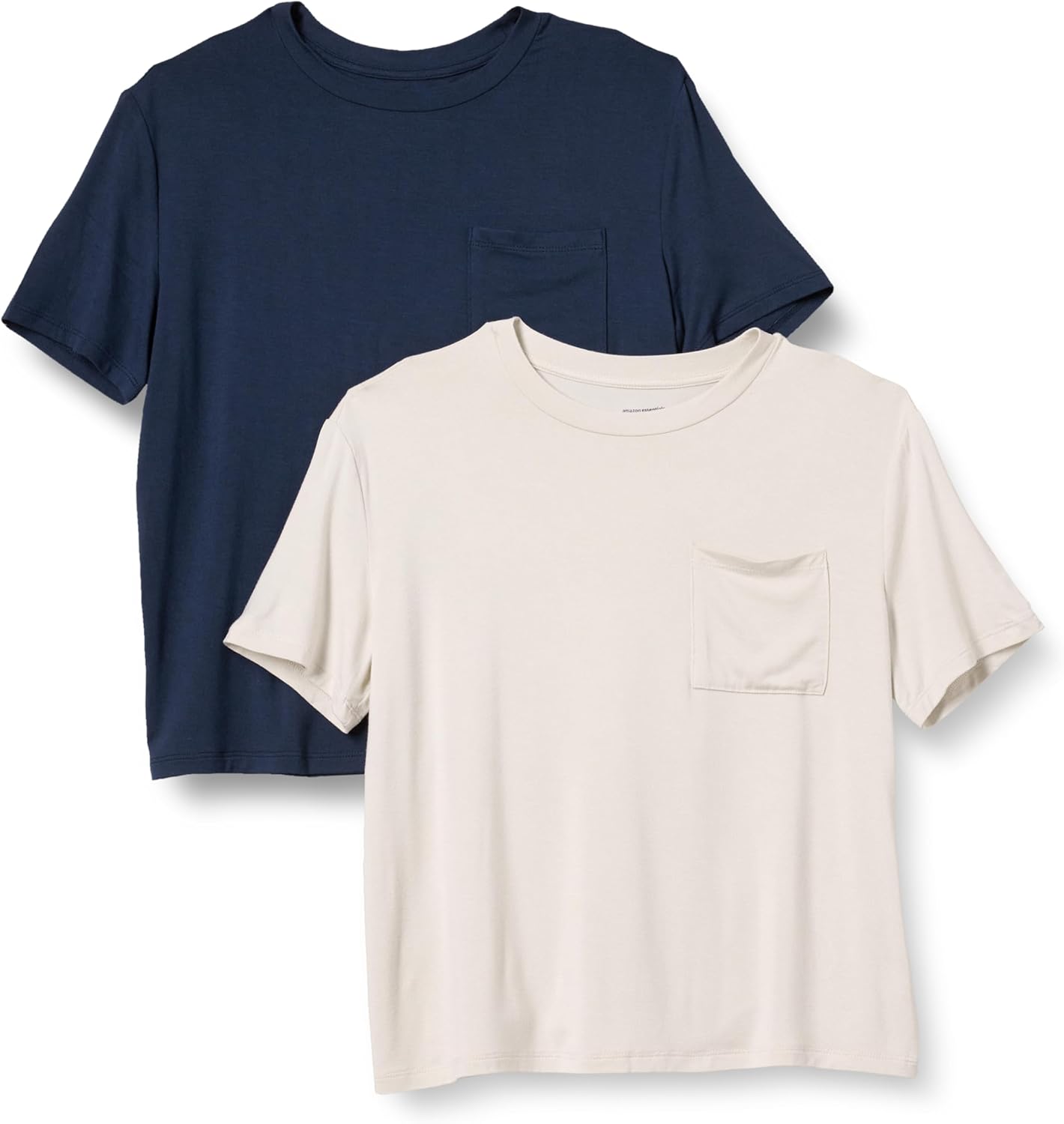 Thumbnail 4 de Amazon Essentials Damen Kurzarm Rundhals-T-Shirt mit Tasche (2er-Pack) – bequemes Jersey mit Relax-Passform