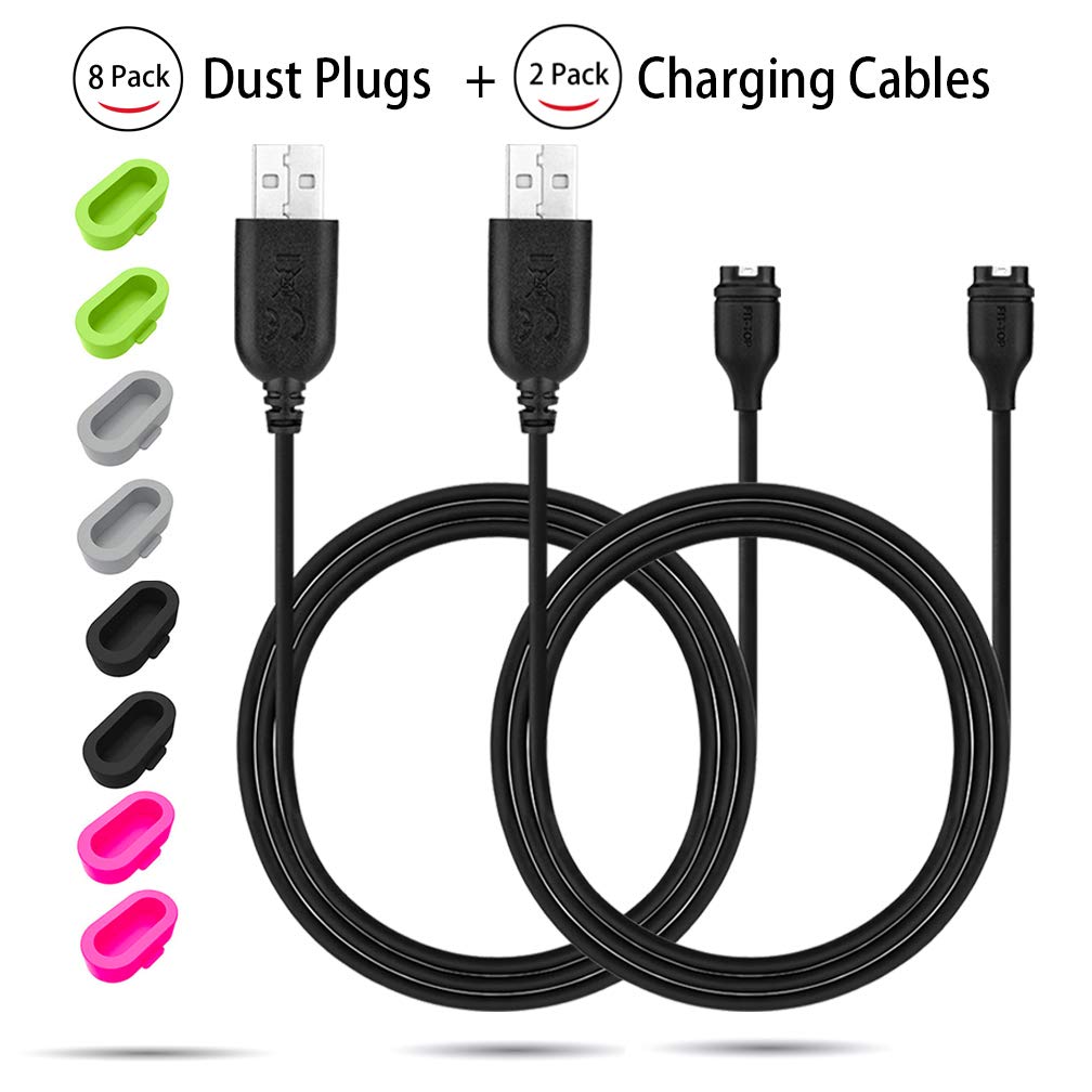 Detalle de JIUJOJA PG01 Garmin Watch Charging Cable, 3.93ft, 2-Pack with 8 Protectors