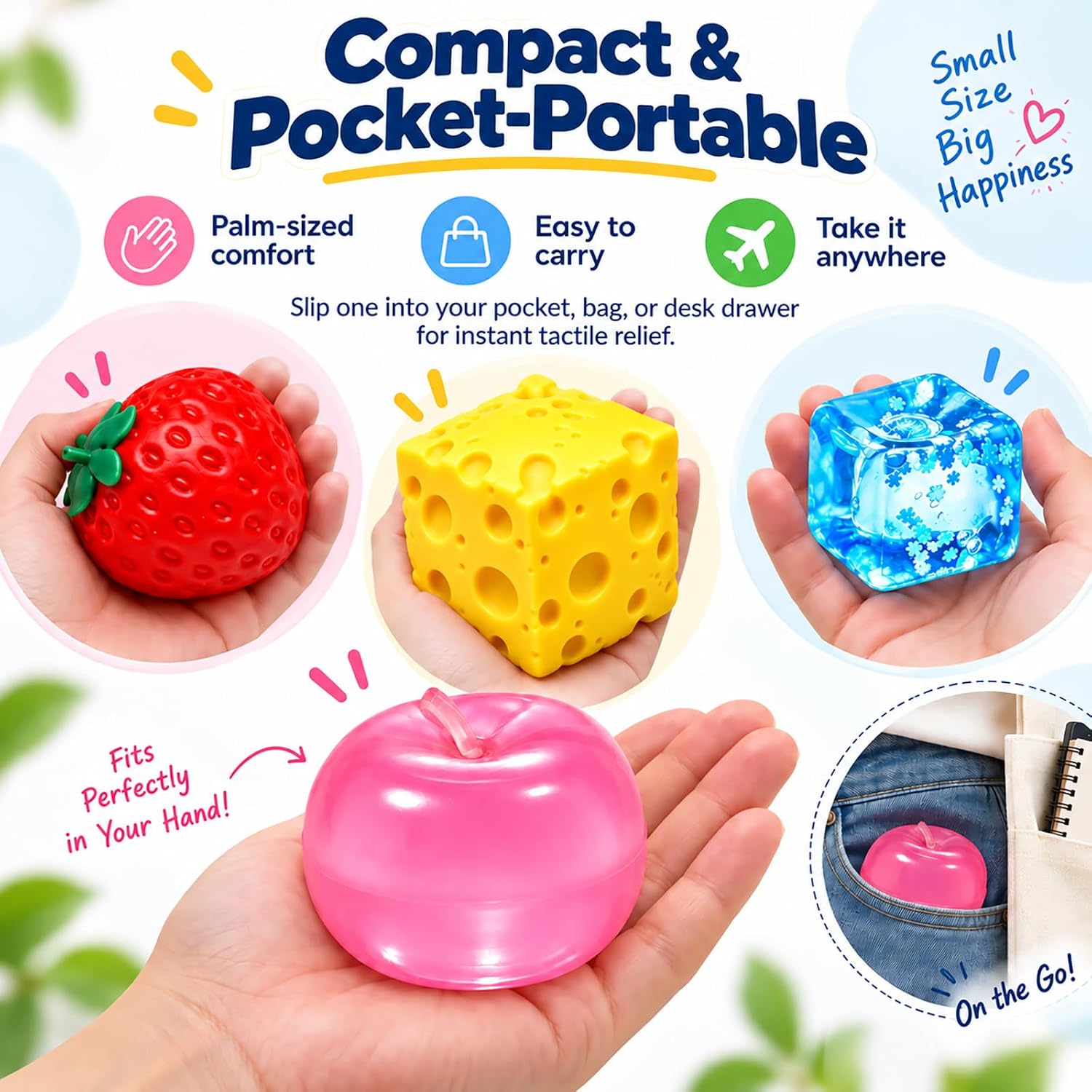 Detalle 2 de Tubasaya 5-Piece Sensory Fidget Squishy Set, Slow-Rising, Washable and Reusable