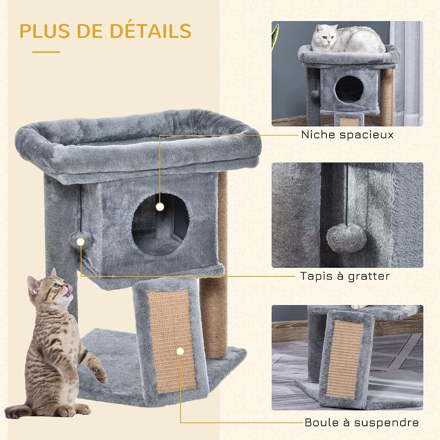 Detalle 2 de PawHut Arbre à Chat Tour de Jeux