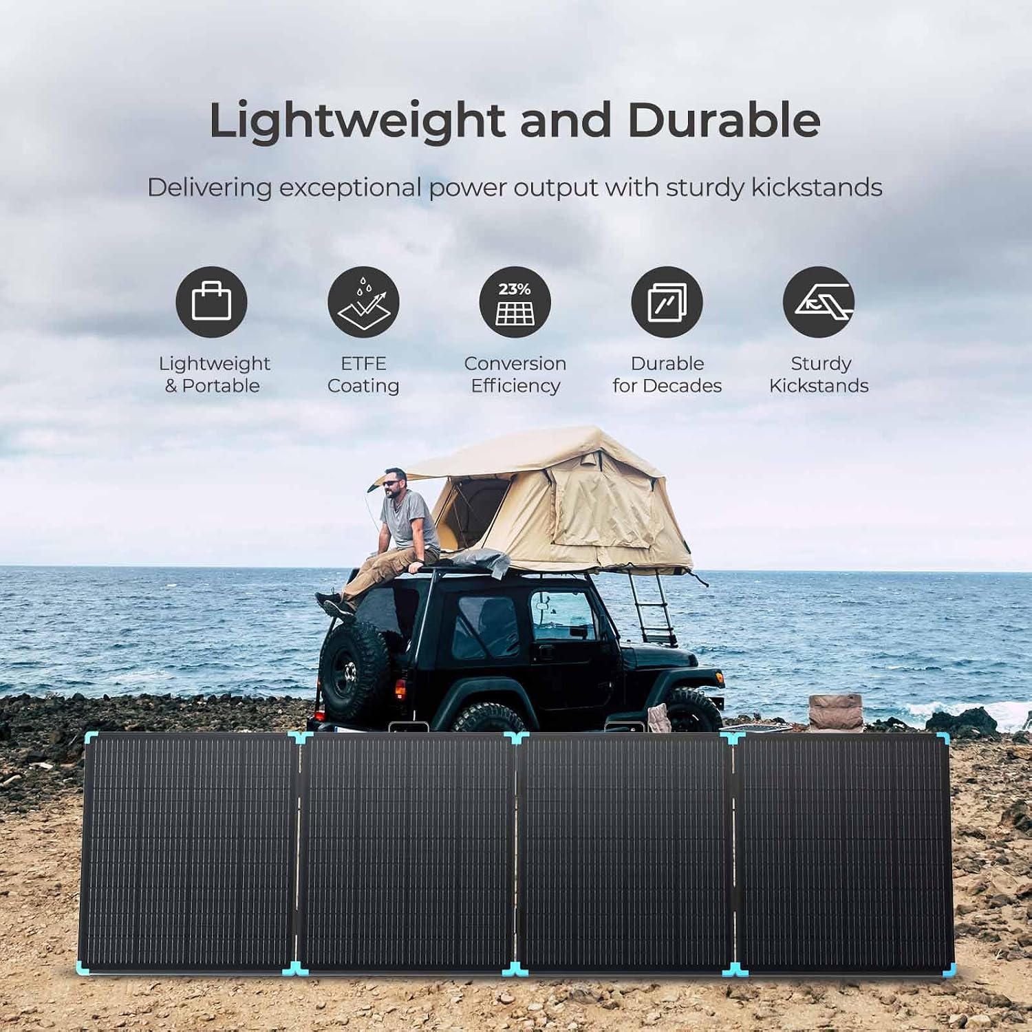 Detalle 2 de Renogy 400W Portable Solar Panel Suitcase for Camping ☀