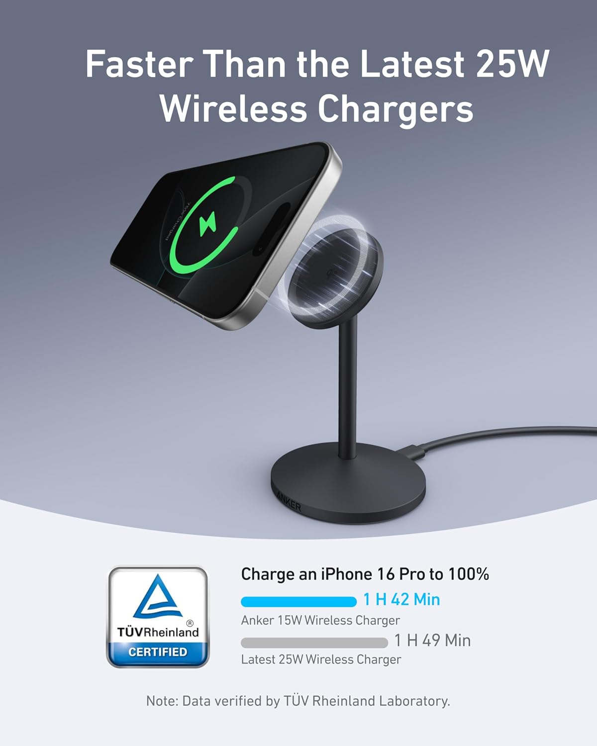Thumbnail 1 de Anker MagGo A25X1 Qi2 15W 360-Degree Magnetic Charger Stand