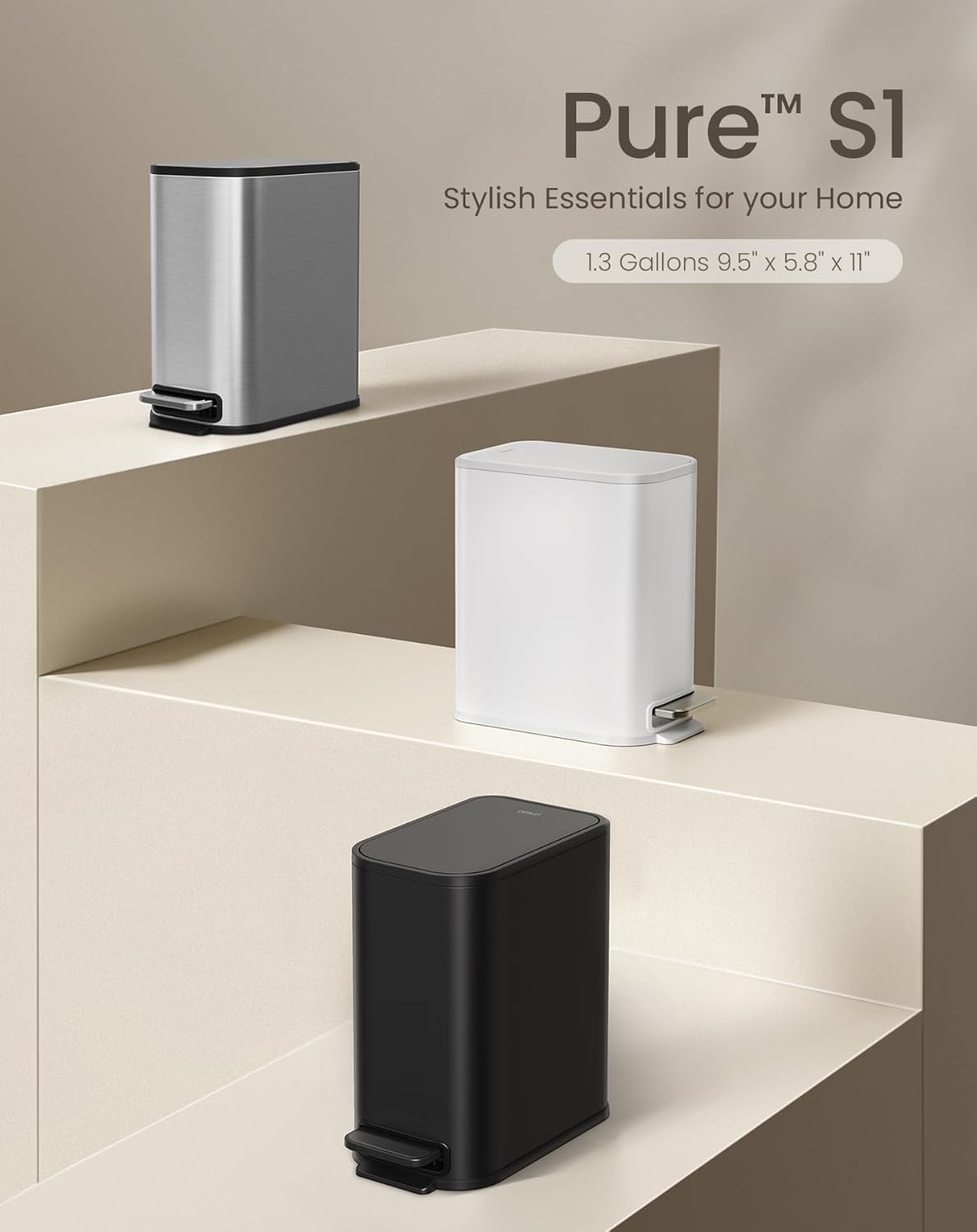 Thumbnail 6 de Cesun Small Bathroom Trash Can 1.3 Gal