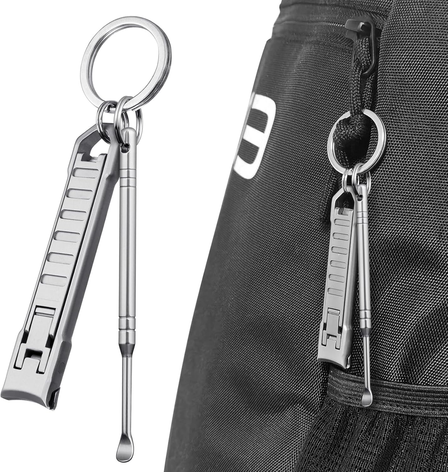 Detalle de VOGARB Keychain Nail Clippers for Men with File and Earpick
