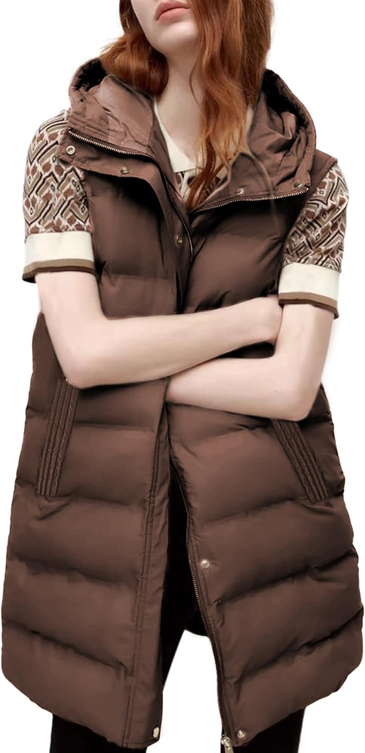 Thumbnail 5 de Tanming Women's Long Puffer Vest with Removable Hood
