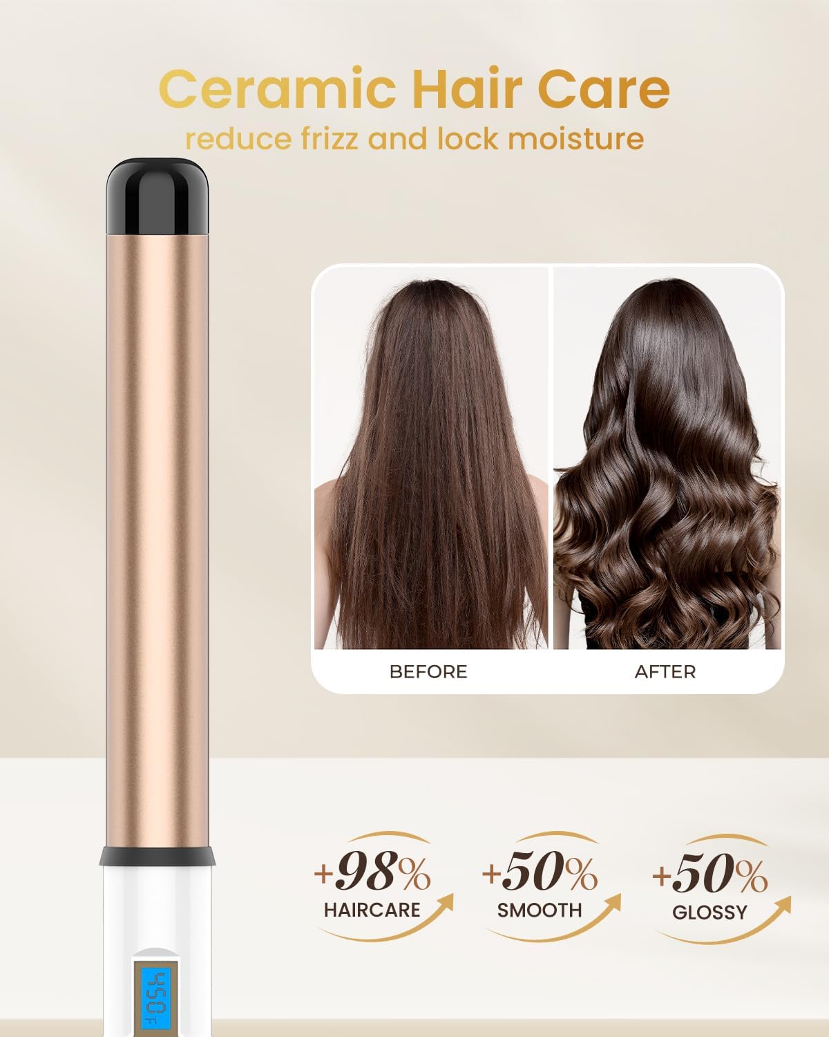 Detalle 2 de 32MM Extra Long Barrel Ceramic Curling Wand 🔌