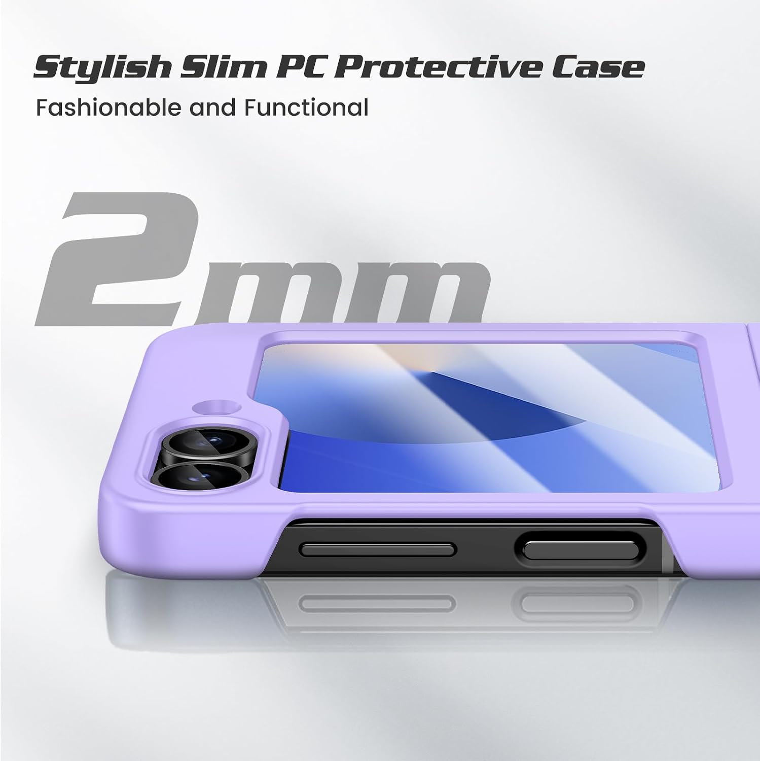 Detalle de Doeshine Ultra Slim Case with Built-In Screen Protector for Samsung Galaxy Z Flip 7 FE / Z Flip 6