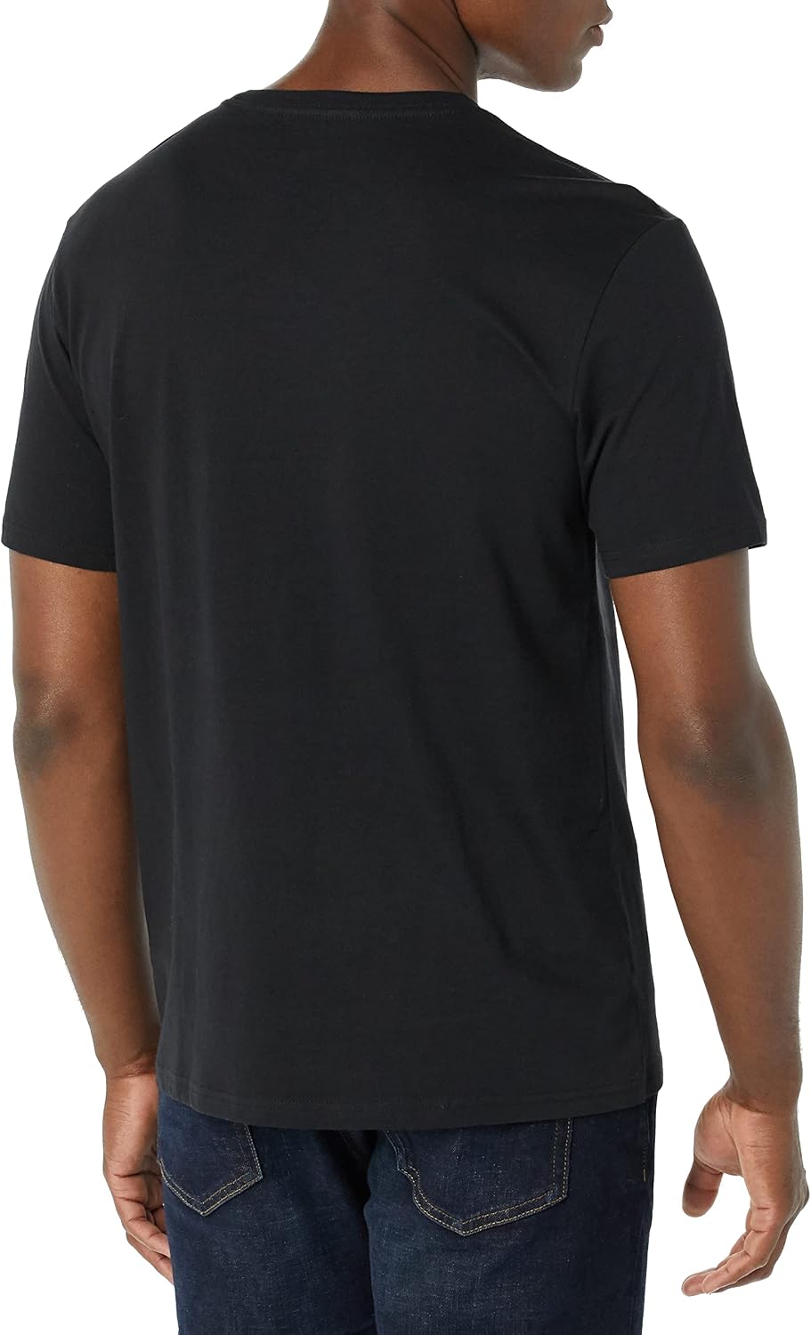 Detalle de Amazon Essentials Herren T‑Shirt mit kurzen Ärmeln und Rundhalsausschnitt in schmaler Passform