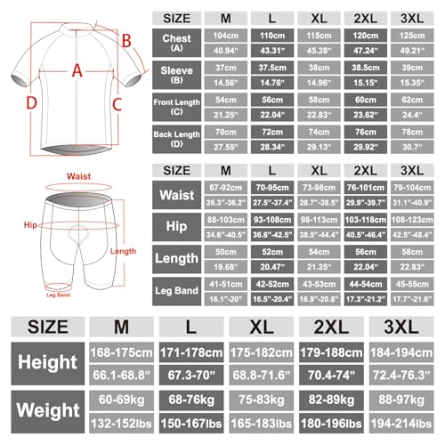Detalle de X-TIGER Conjunto Ciclismo Hombre: Maillot y Culotte con acolchado 5D y secado rápido