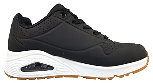 Detalle de Skechers Damen Uno Stand On Air Sneaker – Schwarz Durabuck, Größe 39 EU