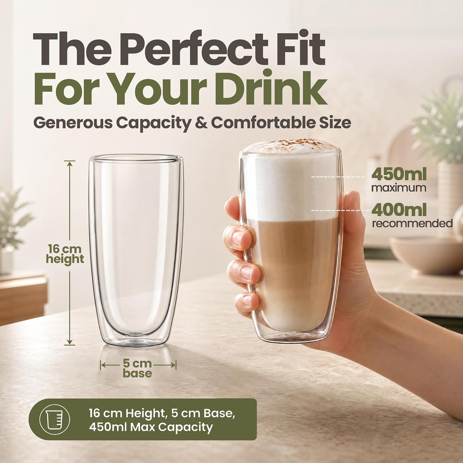 Thumbnail 6 de Dimono Double-Wall Borosilicate Glass Tumbler, 450 ml