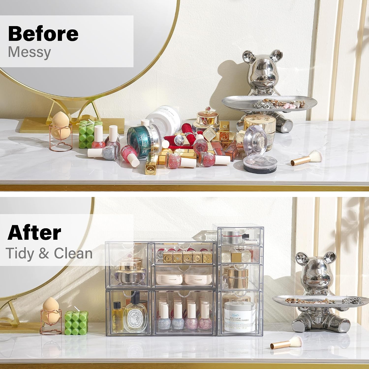 Thumbnail 5 de Prsildan Acrylic Drawer Makeup Organizer 9-drawer set
