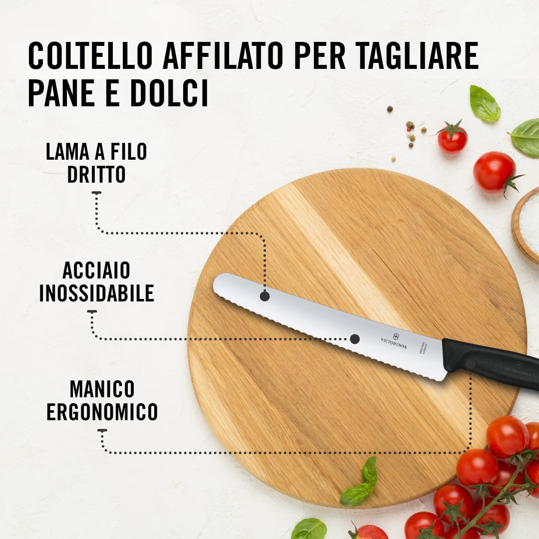Detalle de Victorinox Swiss Classic coltello da pane lama seghettata in acciaio 🍴