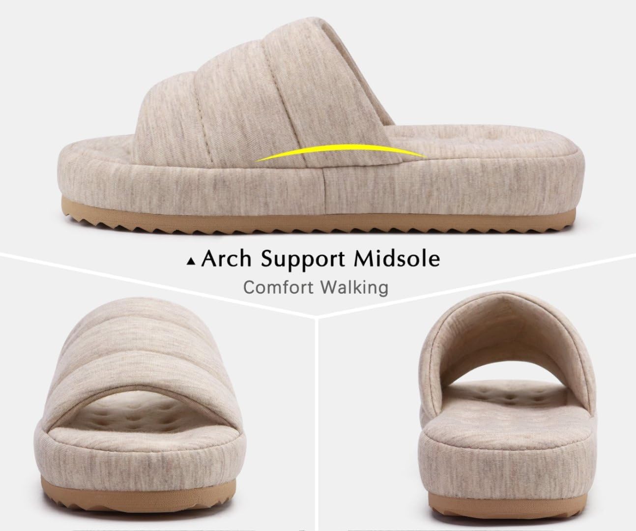 Thumbnail 6 de KuaiLu Men's Quilted Cotton-Blend Slippers with Memory Foam
