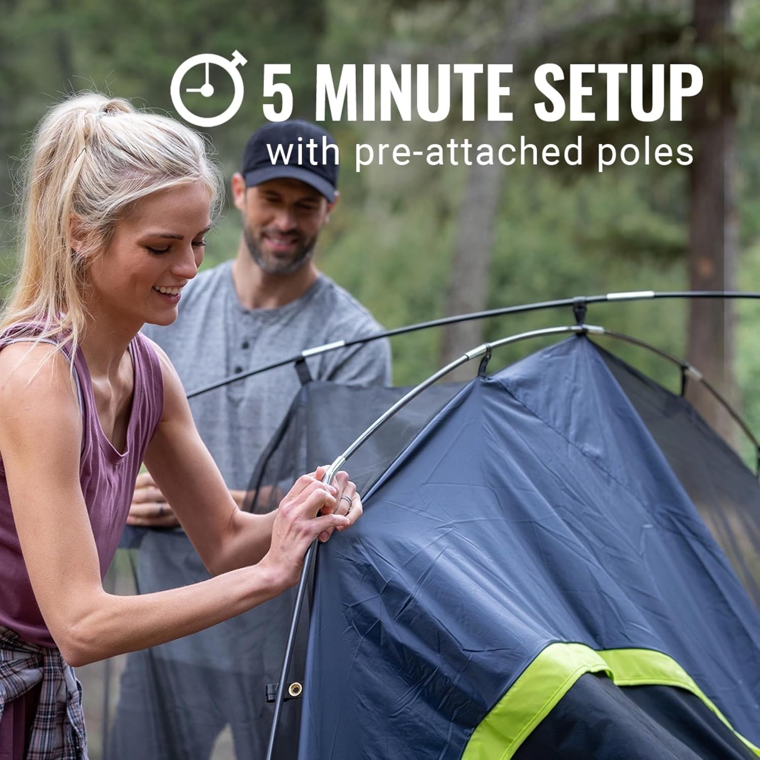Detalle 2 de Coleman Skydome Dark Room Tent (4/6/8/10 Person) with Rainfly, 5-Minute Setup