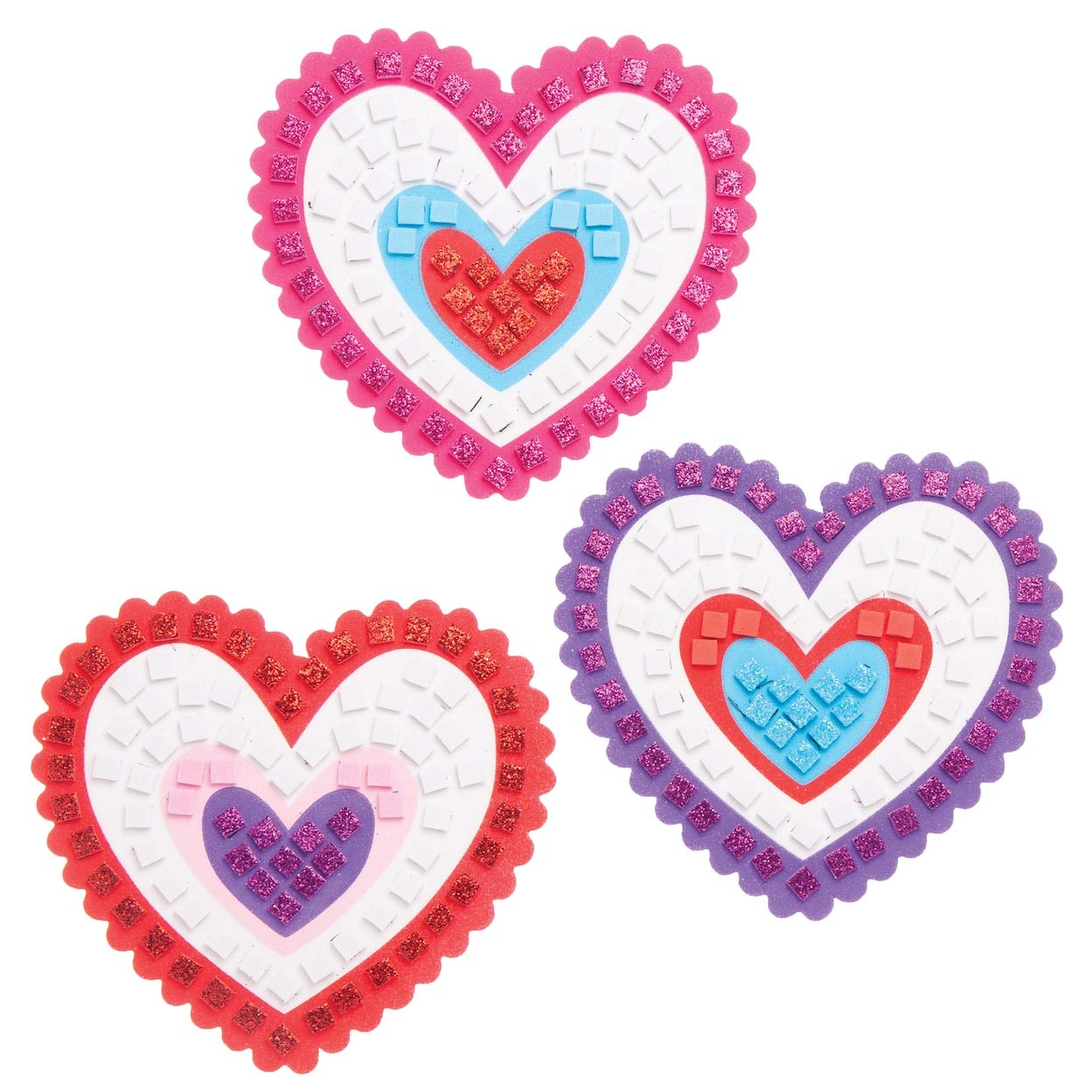 Thumbnail 3 de Baker Ross Kits de sous-verres cœurs en mosaïque (paquet de 6) – activité créative enfants de Pâques