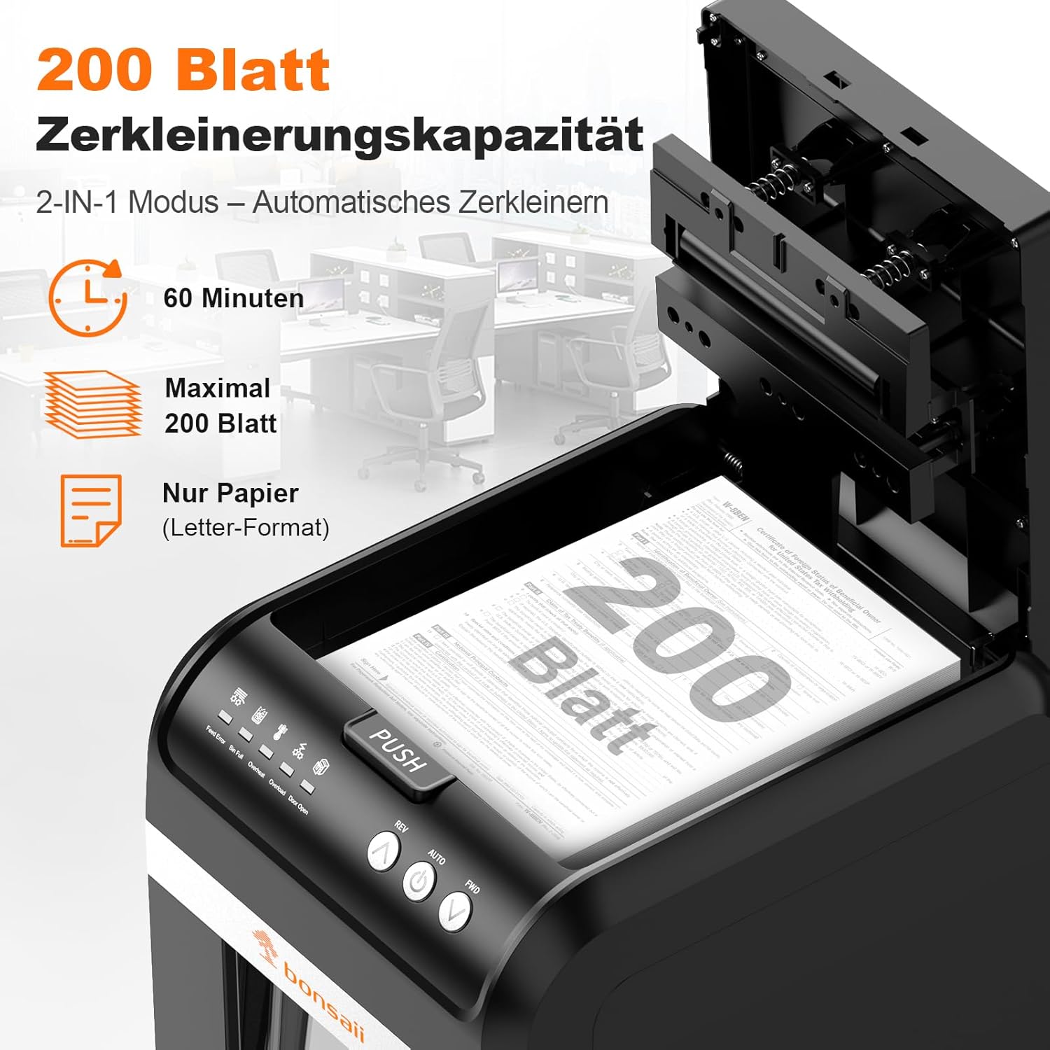 Thumbnail 1 de Bonsaii C283 Aktenvernichter 200 Blatt 🗑️