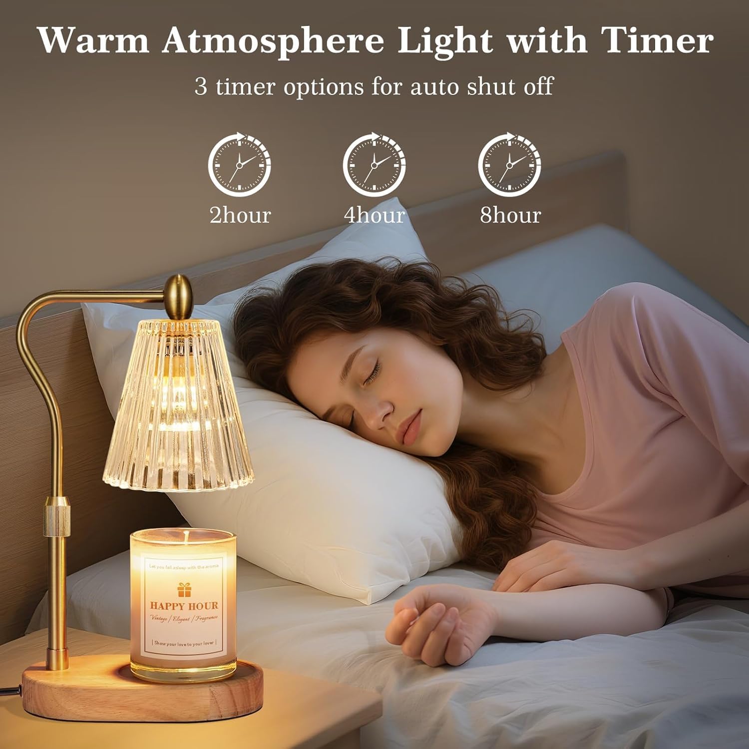 Detalle de Loowoko 072 kaarsverwarmerlamp met timer, dimmer en verstelbare arm