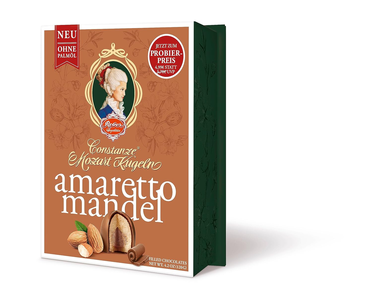 Thumbnail 5 de Reber Mozart-Kugeln Barock „Wolfgang & Constanze“, 15er Packung (300 g) mit Pistazien, Marzipan & Mandel-Füllungen