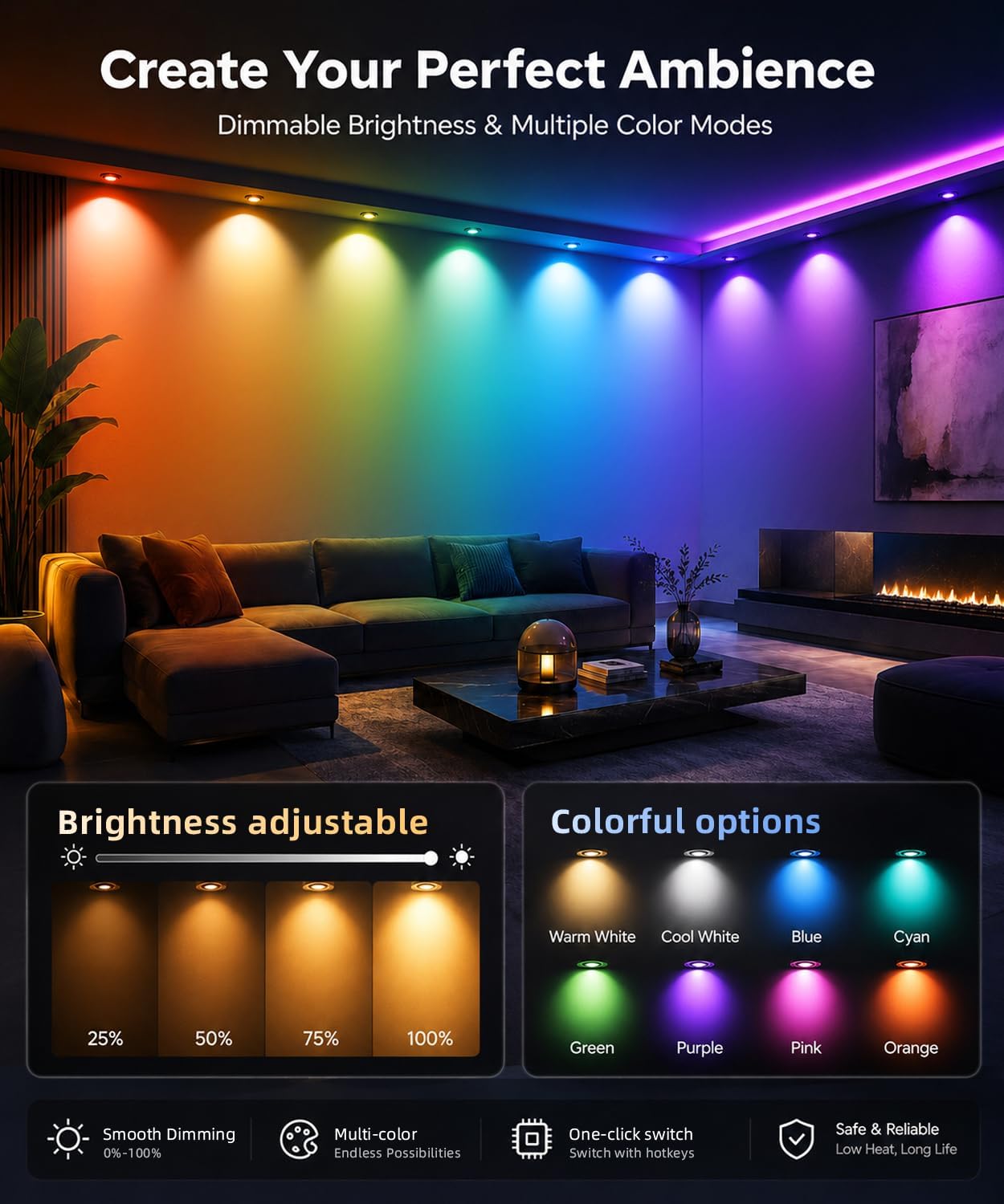 Thumbnail 6 de YIBULAYIN 300FT Permanent RGBIC Outdoor Lights with App Control and IP67 Protection