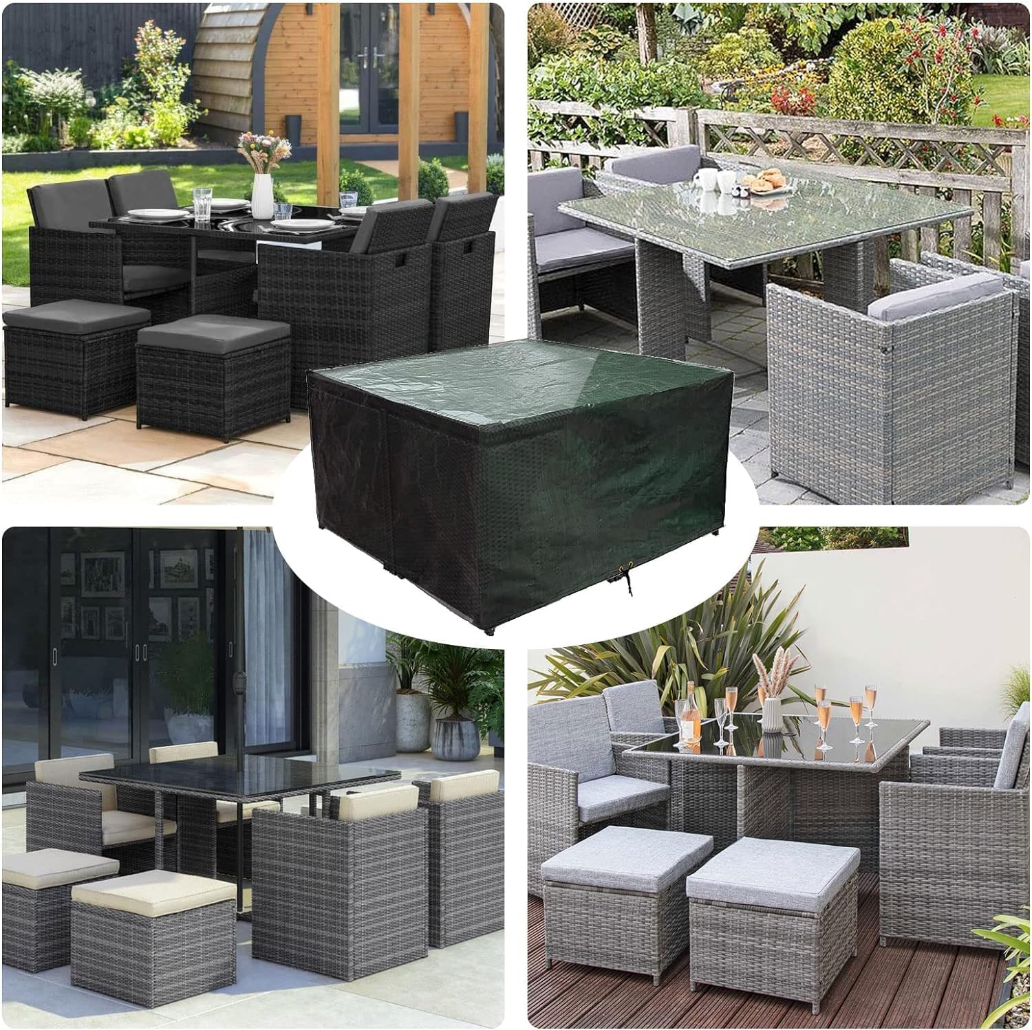 Thumbnail 5 de RICHIE Waterproof & Breathable Cover for Garden Tables and Patio Furniture (Green, 250x250x90 cm)