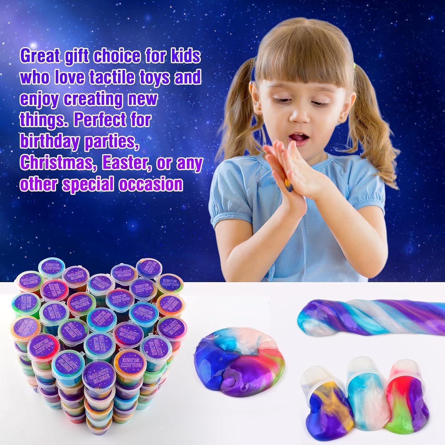 Thumbnail 5 de 80 Pack Valentine Galaxy Slime Kit 80pcs