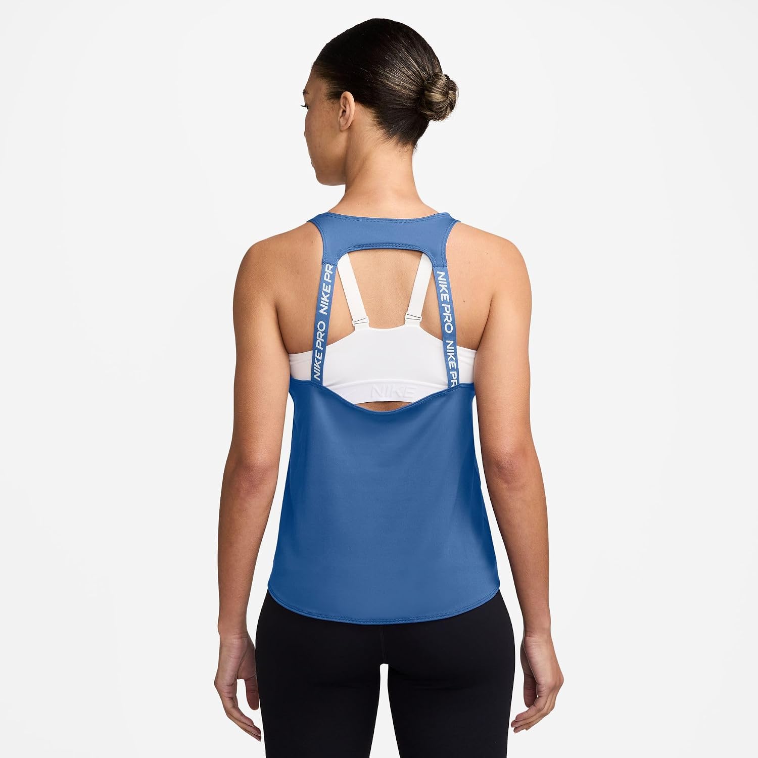 Detalle de Nike Pro IB9900-100 damski top treningowy Dri-FIT z odkrytymi plecami