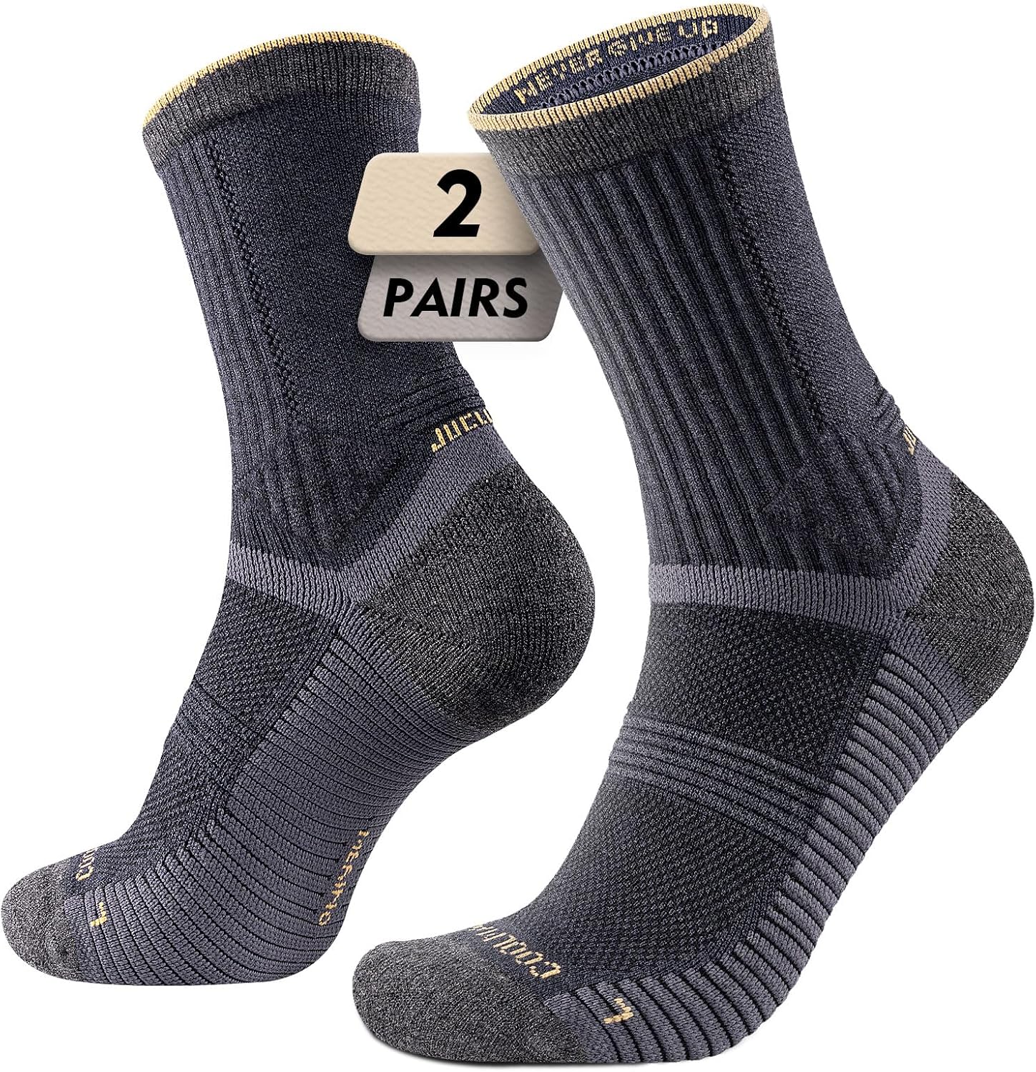Detalle de Juclise Sommer Merinowolle Wandersocken für Herren – Kompression, Anti-Blasen-Schutz, atmungsaktiv