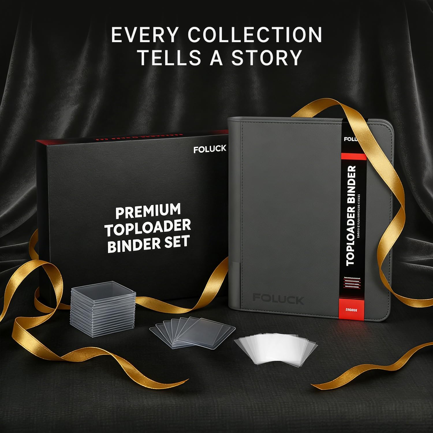 Thumbnail 6 de Foluck 9 Pocket Top Loader Binder: Protective 252-Card Organizer with 100 Top Loaders & 100 Sleeves